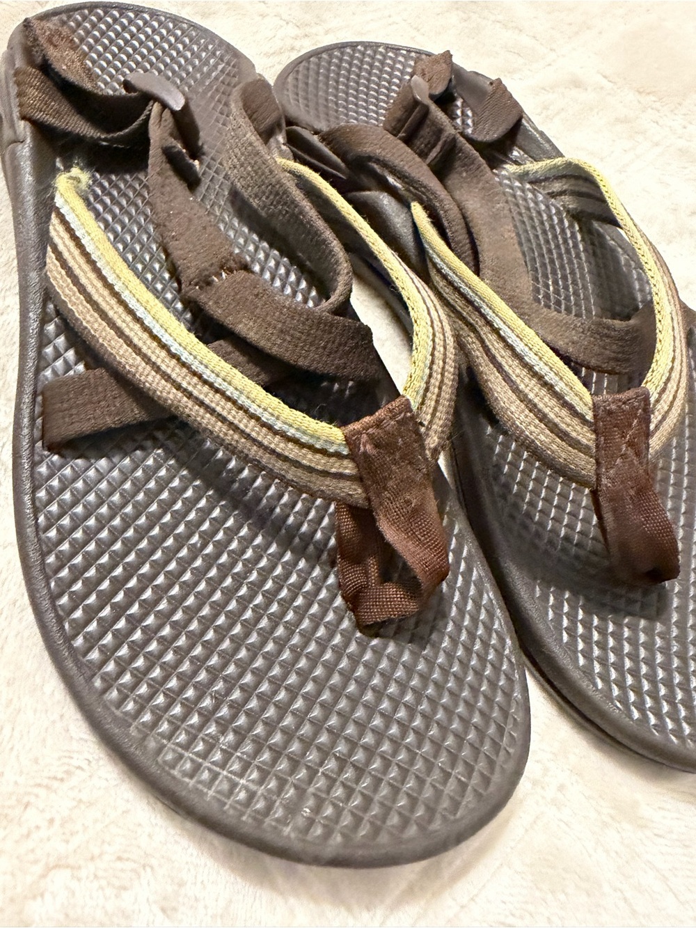 Chaco Brown Outdoor Strapped Sandal with Tan Accent